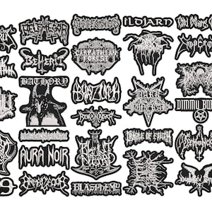 BLACK METAL full EMBROIDERY Shaped 10pcs/Lot Random Mix Sew-On Patches Fashion Battle Vest Patch