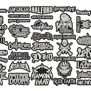 Heavy METAL full EMBROIDERY shaped 10pcs/Lot Random Mix Sew-On Patches Fashion Battle Vest Patch