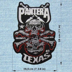 Pantera - Großer Patch Heavy Metal Aufnäher, großer Rock Band Aufnäher für die Khaki Jacke