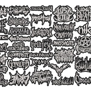 Death METAL full EMBROIDERY shaped 10pcs/Lot Random Mix Sew-On Patches Fashion Battle Vest Patch
