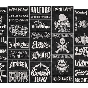 Heavy METAL full EMBROIDERY flat 10pcs/Lot Random Mix Sew-On Patches Fashion Battle Vest Patch