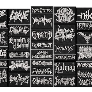 Death METAL full EMBROIDERY flat 10pcs/Lot Random Mix Sew-On Patches Fashion Battle Vest Patch