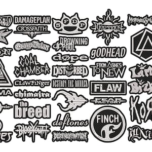 NU METAL full EMBROIDERY shaped 10pcs/Lot Random Mix Sew-On Patches Fashion Battle Vest Patch