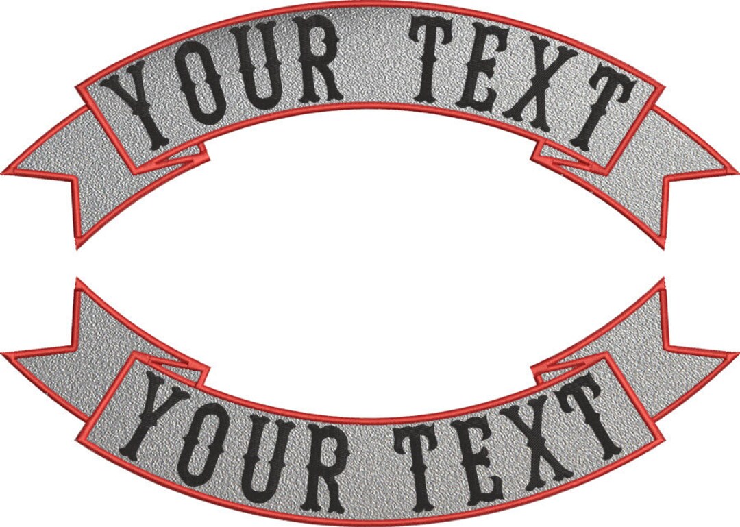 REFLECTIVE Top or Bottom Rocker, Embroidered Patch, Custom Embroidered ...