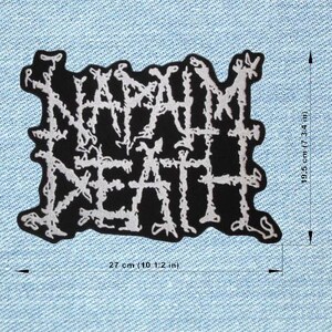 Napalm Death - Stor broderad lapp Heavy Metal-rygglapp, Stor rockbandslapp för stridsjacka