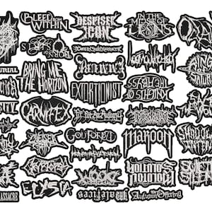 DeathCore METAL full EMBROIDERY shaped 10pcs/Lot Random Mix Sew-On Patches Fashion Battle Vest Patch