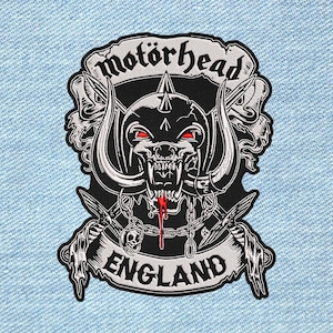 Motorhead Warpig 6 28 x 23 cm rygglapp - Stor broderad lapp Heavy Metal rygglapp, Stor rockbandslapp för Battle Jacket
