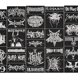 BLACK METAL full EMBROIDERY flat 10pcs/Lot Random Mix Sew-On Patches Fashion Battle Vest Patch