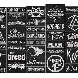 NU METAL full EMBROIDERY flat 10pcs/Lot Random Mix Sew-On Patches Fashion Battle Vest Patch
