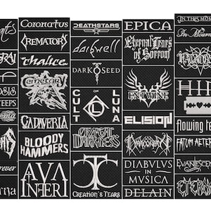 Gothic METAL full EMBROIDERY flat 10pcs/Lot Random Mix Sew-On Patches Fashion Battle Vest Patch