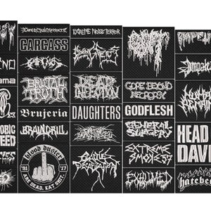 Grindcore METAL full EMBROIDERY flat 10pcs/Lot Random Mix Sew-On Patches Fashion Battle Vest Patch