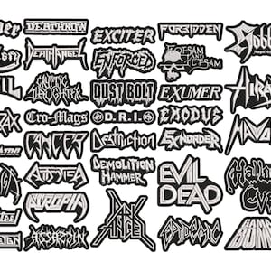 Thrash METAL full EMBROIDERY shaped 10pcs/Lot Random Mix Sew-On Patches Fashion Battle Vest Patch