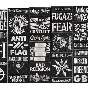PUNK ROCK full EMBROIDERY flat 10pcs/Lot Random Mix Sew-On Patches Fashion Battle Vest Patch