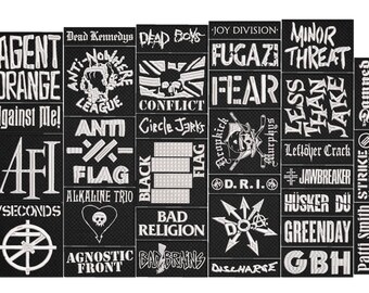 PUNK ROCK full EMBROIDERY flat 10pcs/Lot Random Mix Sew-On Patches Fashion Battle Vest Patch
