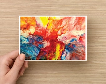 4x6 MIni PRINT POSTCARD - “Rapture” - SciFi Fantasy - Fluid Art - Post Card - Mini Print - Fluid painting - 4x6 print