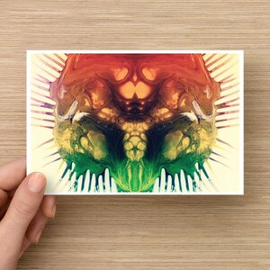 CARTE POSTALE 4 x 6 Mini impression - « arthropode » - science-fiction fantastique - Art fluide - carte postale - Mini impression - peinture fluide - impression 4 x 6