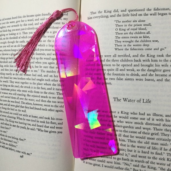 HOLOGRAPHIC Bookmark - Reflective Shattered Stained Glass Design