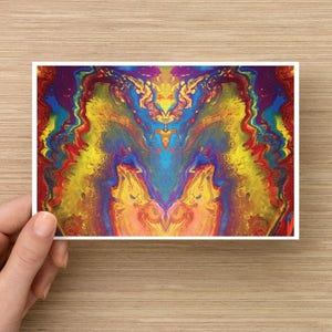 CARTE POSTALE 4 x 6 MINI impression - « Lava Life » - science-fiction fantastique - Art fluide - carte postale - Mini impression - peinture fluide - impression 4 x 6