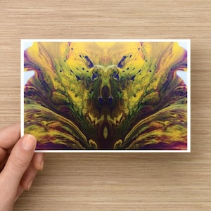 10x15 MIni PRINT POSTKARTE - “Taurus Orchid” - SciFi Fantasy - Fluid Art - Postkarte - Mini Druck - Fluid painting - 100x150