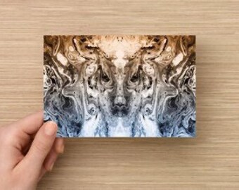 4x6 MIni PRINT POSTCARD - “Beasts” - SciFi Fantasy - Fluid Art - Post Card - Mini Print - Fluid painting - 4x6 print