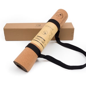 REPOSE Eco-friendly yoga mat, Organic Cork & Natural Rubber Mat for Earth and health, Carry strap included, also for hot yoga and pilates image 1