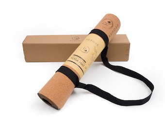 REPOSE Eco-friendly yoga mat, Organic Cork & Natural Rubber Mat for Earth and health, Carry strap included, also for hot yoga and pilates