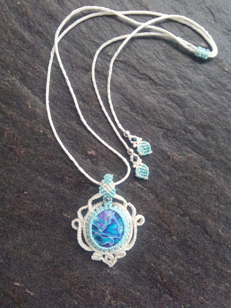 polimery clay macrame vikings clay jewelry,pendant macrame,necklace boho with clay healing jewelry