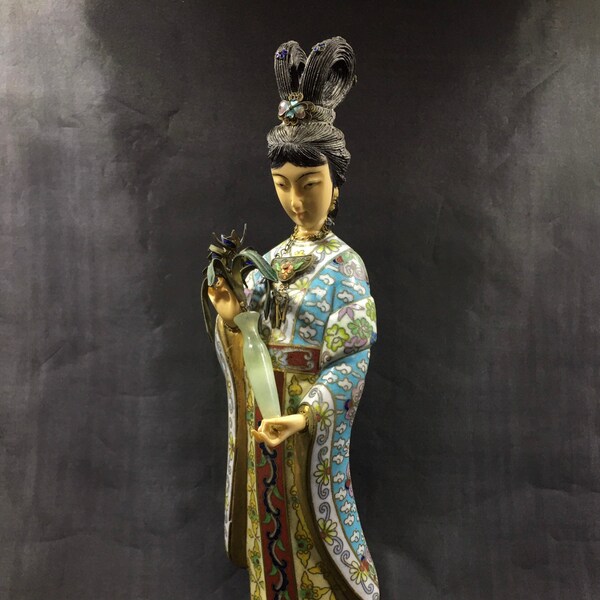 Chinese Jade Lady Statue Etsy