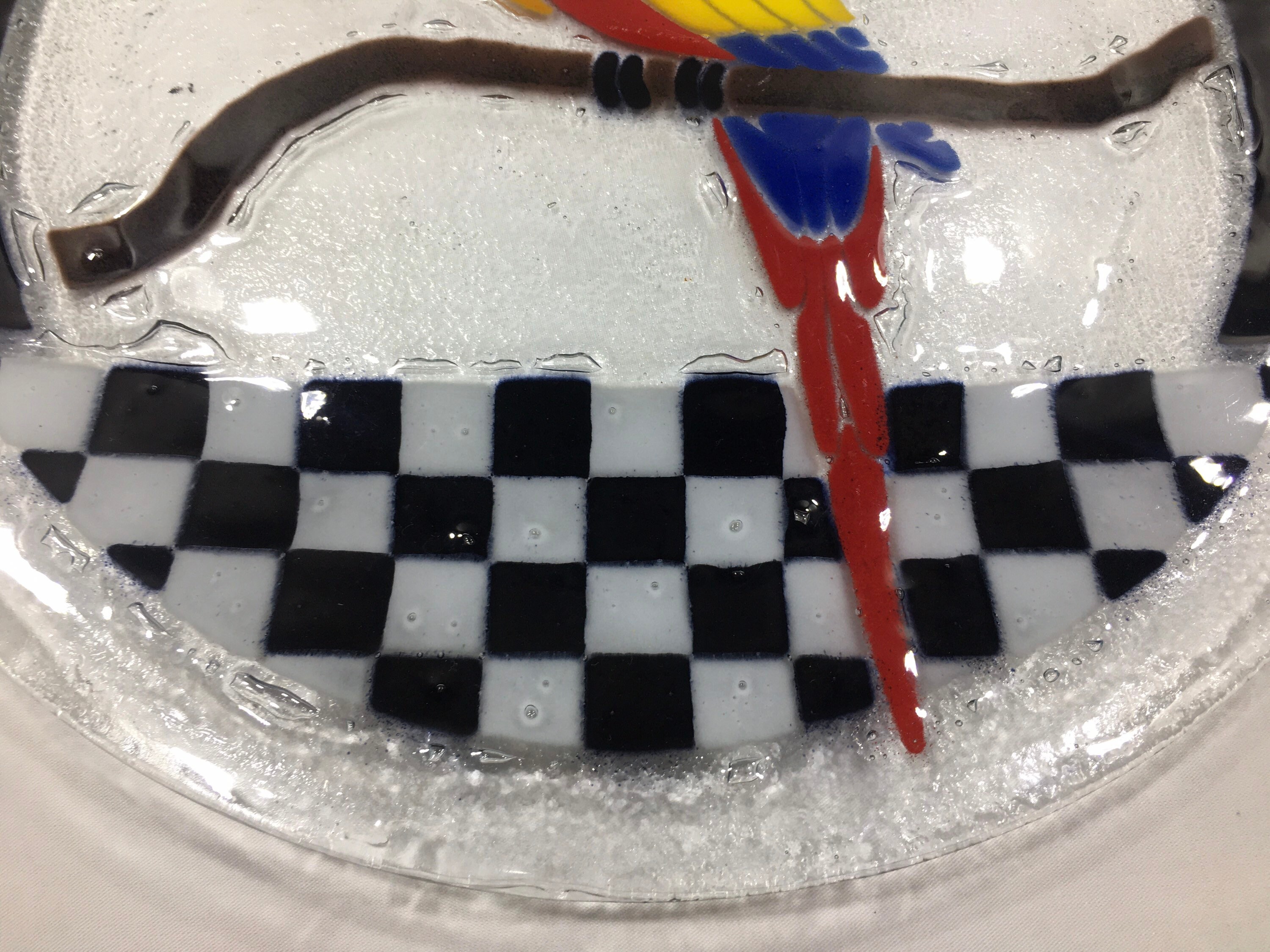 Vintage Signed PEGGY KARR Fused Art Glass Plate 14
