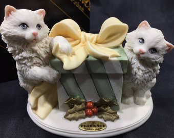 ヴィンテージ　Giuseppe Armani（ジュゼッペ・アルマーニ）子猫達 GIUSEPPE ARMANI Porcelain Kittens in A Basket Sculpture With
