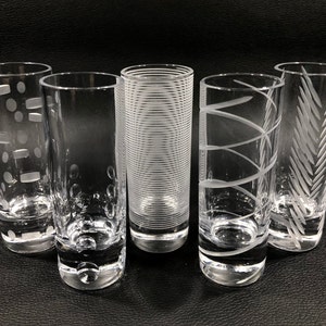 Mikasa Cheers Highball Glasses Set of 12 swirls / stripes / dots