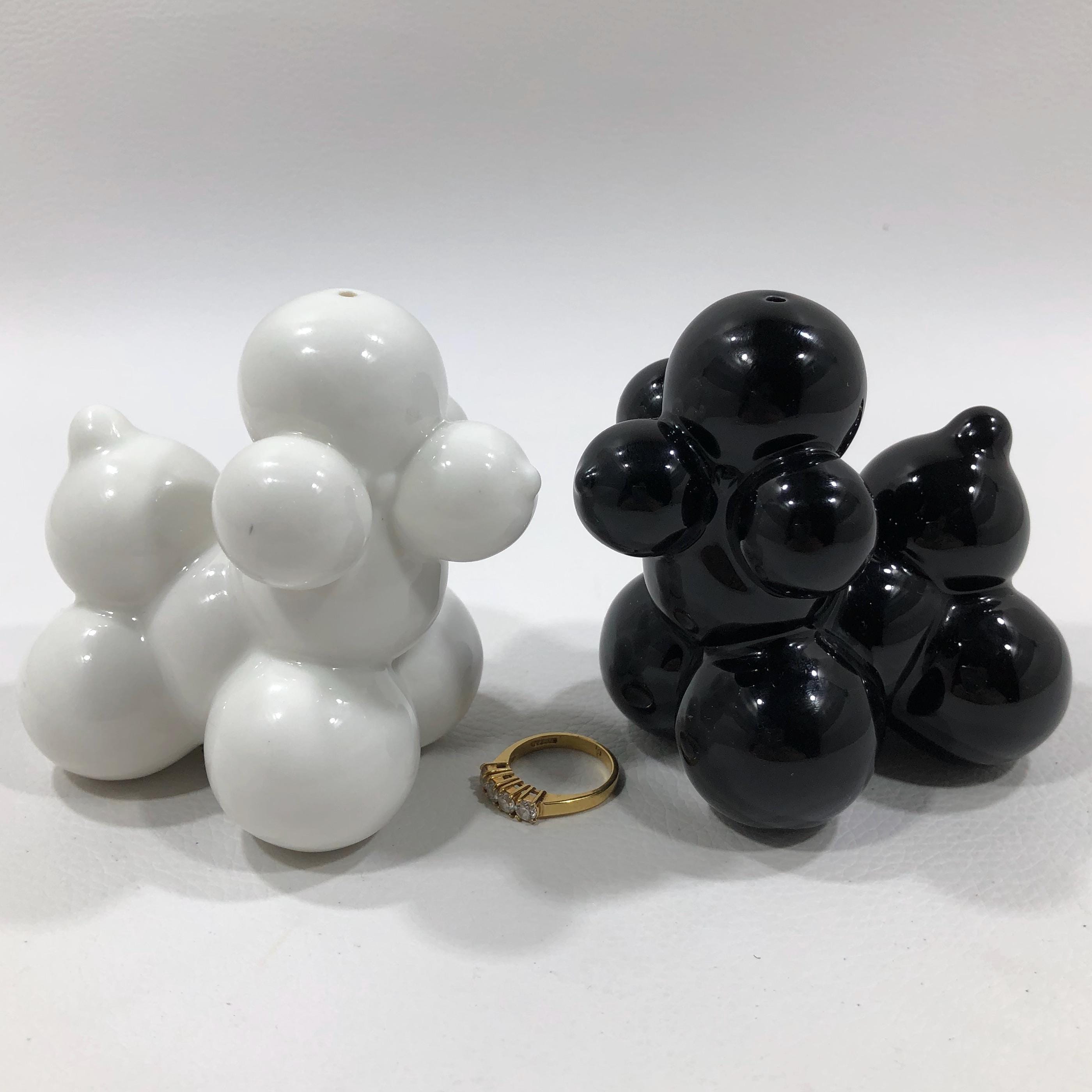 JONATHAN ADLER POODLES Salt & Pepper Shaker Set ~ Glazed White 