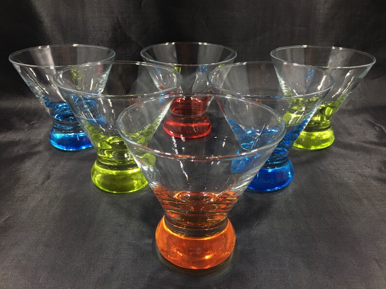 Rare DIZZY COCKTAIL GLASSES by Crate & Barrel Set of 6 Etsy