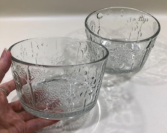 Iittala Nuutajärvi 'FLORA' CRYSTAL BOWLS Design Oiva Toikka 5.5" (Choose 1 or 2) ~ Candy/Fruit/Snack Glass Dishes ~ Scandinavian Glassware
