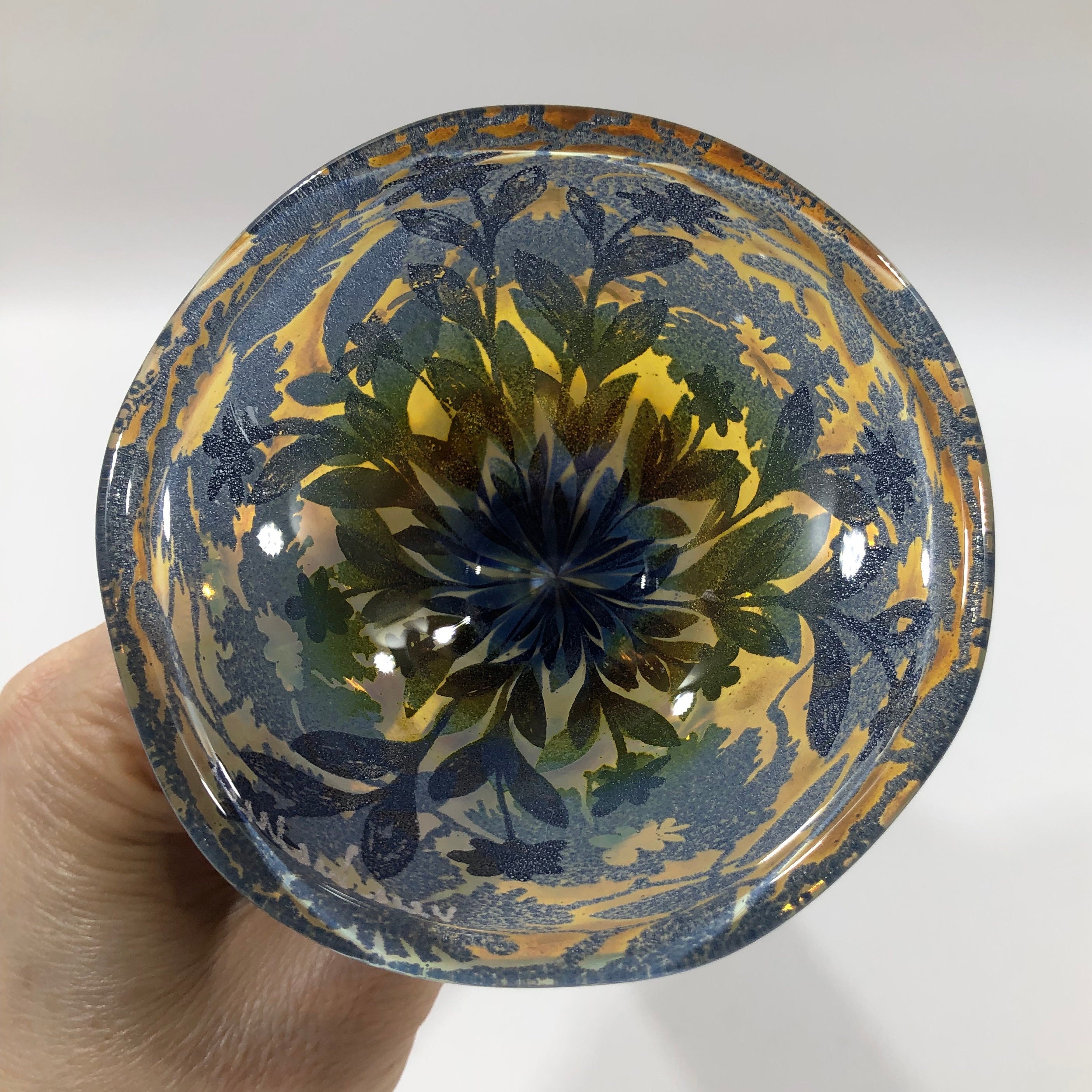 Vera Walther  ヴェラ・ワルターグラス フラワー ヴェーㇲ VERA WALTHER Art Glass Bud Vase W/ Hand Painted Flowers