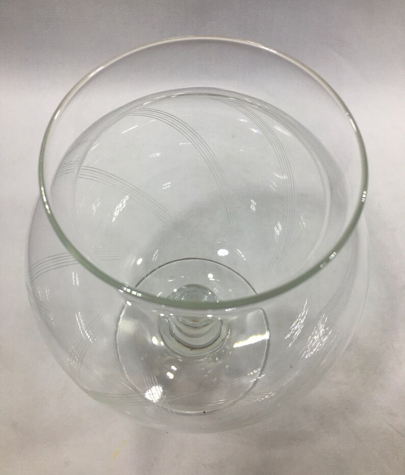 Vintage Etched PEDESTAL ROSE BOWL Vase / Candle Holder 8 Etsy