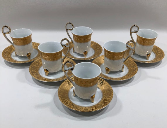 GuangYang 12 Pieces (Tiny Style) Mini Porcelain Espresso Cups with