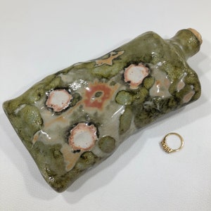 Unique TOKKURI SAKE BOTTLE Decanter/Flask in Ancient Japanese Igayaki Style ~ Wood Fired Crackle Glazed Stoneware Decanter/Art Clay Vessel