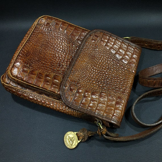 Brahmin, Bags, Vintage Brahmin Brown Black Purse Tote Leather