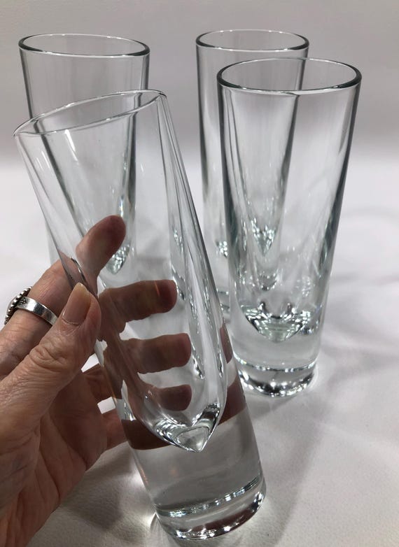Gump's BULLET BRUNCH GLASSES by Carlo Moretti Set of 4 ~ Heavy