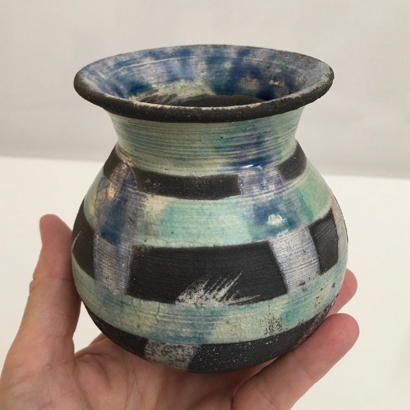 Black Raku Vase - Etsy