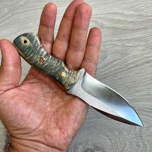 Bushcraft Knife N690 Steel and Maple Wood Handle Blacksmith Made Camping Knife - Hunting Knife - Tactical Knife - Survival Knife No:6