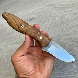 Bushcraft Knife N690 Steel and Silverberry Wood Handle Blacksmith Made Camping Knife - Hunting Knife - Tactical Knife - Survival Knife No:69