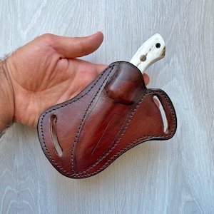 REAL DAMASCUS Hunting Knife Stag Horn Handle-150 Layers-Blacksmith Made- Camping Knife - Damascus Steel Knife -Damascus Bushcraft Knife No:3