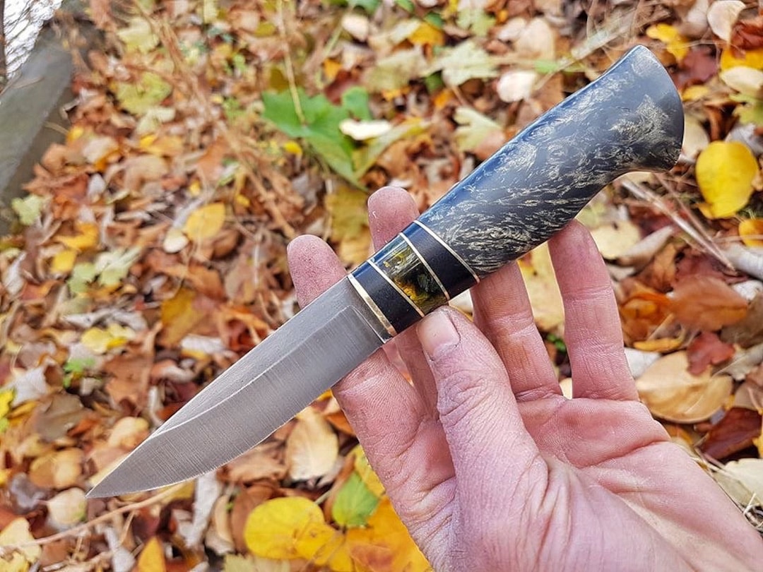 Puukko Knife N690 Steel Maple Wood & Catalin Handle blacksmith Made