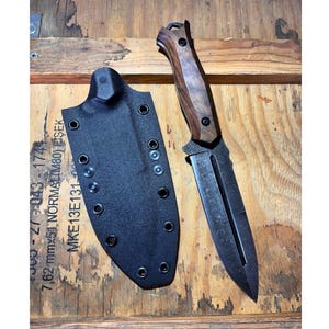 Tactical Knife SLEIPNER Steel -Walnut Wood Handle Blacksmith Made Camping Knife, Hunting Knife, Military Knife, Survival Bushcraft Knife CR9