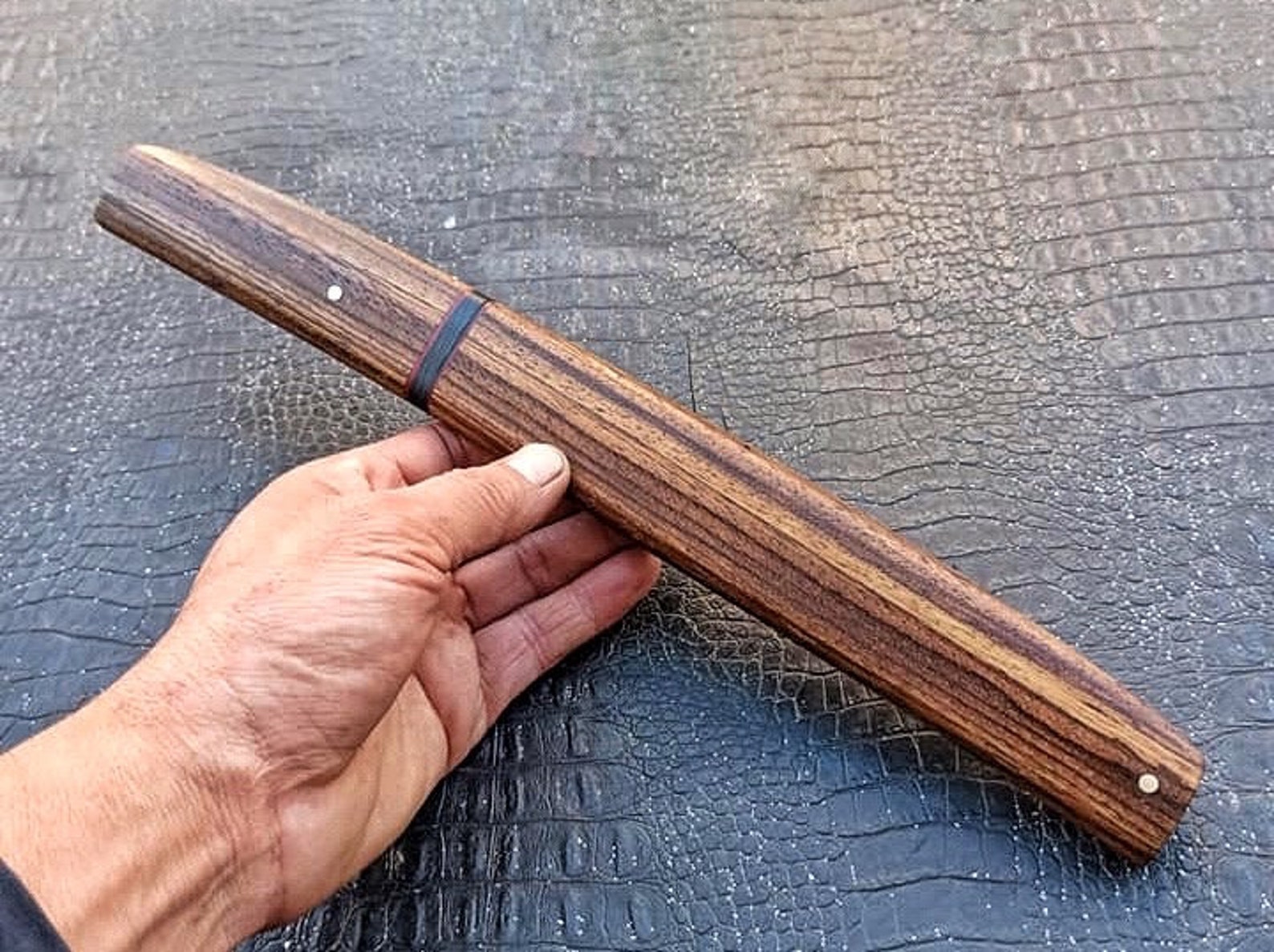 Tanto Knife 1075 Carbon Steel and Zebrano Wood Handle & Etsy