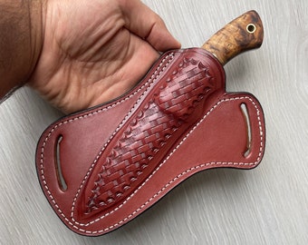 REAL DAMASCUS Hunting Knife Chestnut Handle - 150 Layers - Blacksmith Made - Camping Knife - Damascus Steel Knife - Survival Knife No:67