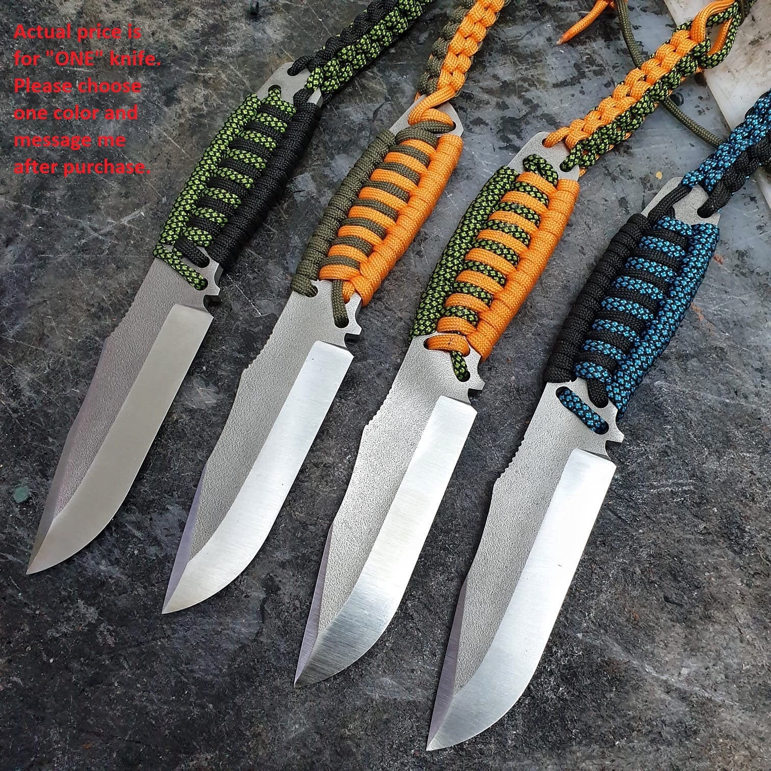 Bushcraft Knife N690 Steel Paracord Handle Blacksmith Made Etsy