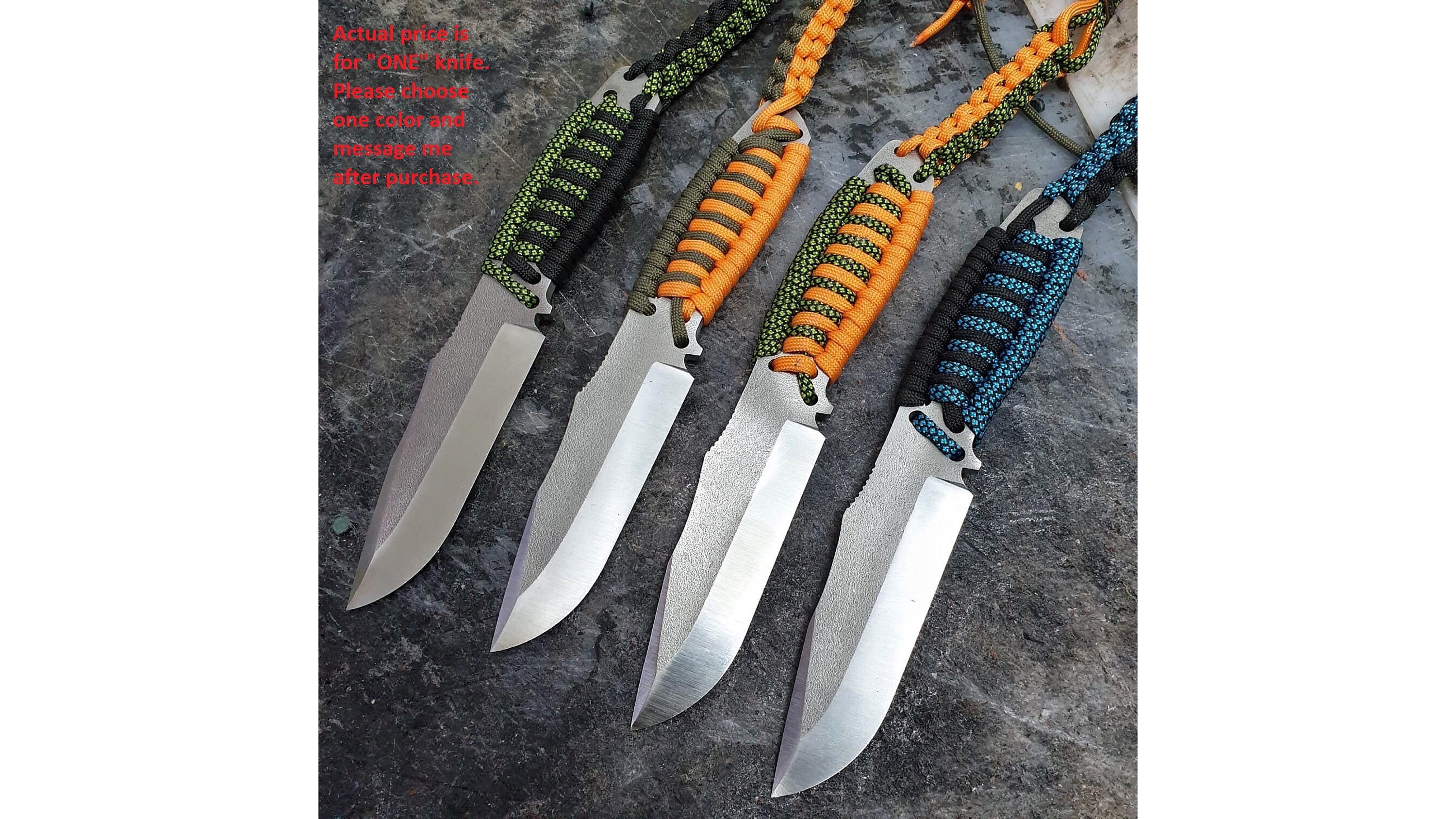 Bushcraft Knife N690 Steel Paracord Handle Blacksmith Made Etsy